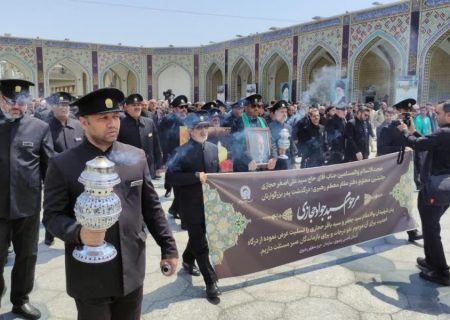 برگزاری مراسم تشییع و تدفین پدر شهیدان حجازی در حرم مطهر رضوی