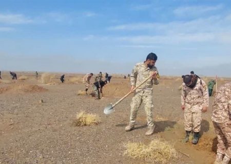 برگزاری پویش نهال‌کاری در گناباد با کاشت ۵ هزار نهال تاغ به‌منظور مقابله با بیابان‌زایی