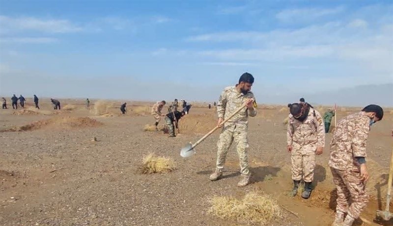 برگزاری پویش نهال‌کاری در گناباد با کاشت ۵ هزار نهال تاغ به‌منظور مقابله با بیابان‌زایی
