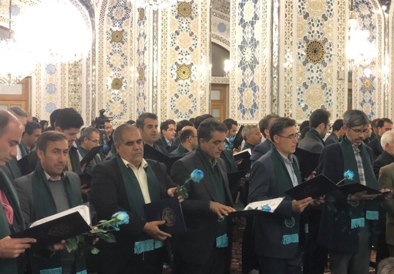 برگزاری آیین تحلیف کارشناسان رسمی قوه قضائیه در حرم مطهر رضوی