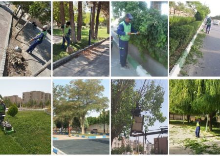 اجرای طرح تابستانه خدمات فضای سبز در سطح شهر گلبهار