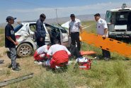 مصدومیت ۲ نفر در حادثه برخورد ۲ دستگاه خودرو پژو ۲۰۶ در محور قوچان به سبزوار
