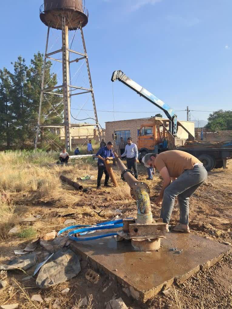 تجهیز و وارد مدار شدن چاه آب شرب جدید در روستای خرم‌آباد شهرستان تربت‌جام